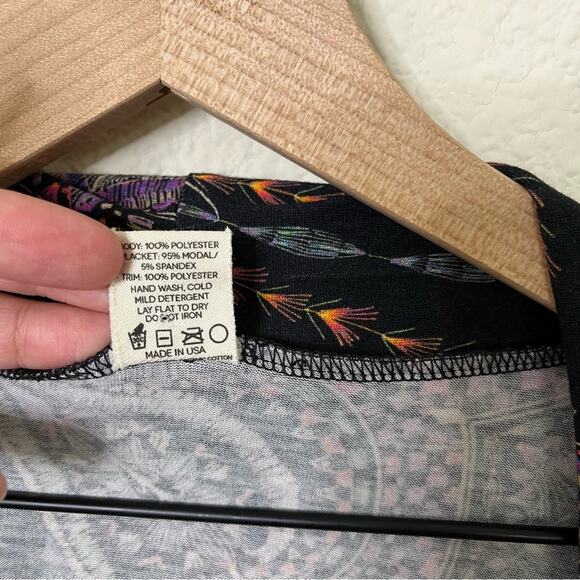 Temple Ro Festival Fringe Robe Kimono Cardigan Open Front Purple Black One Size - Picture 6 of 6